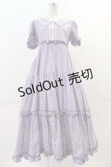 Maria pipi / セーラーカラーチェックレースドレス  ラベンダーチェック I-24-12-09-061-EL-OP-HD-ZI