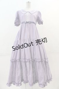 Maria pipi / セーラーカラーチェックレースドレス  ラベンダーチェック I-24-12-09-061-EL-OP-HD-ZI