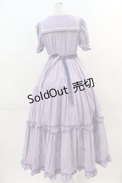 画像2: Maria pipi / セーラーカラーチェックレースドレス  ラベンダーチェック I-24-12-09-061-EL-OP-HD-ZI