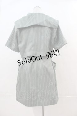 画像2: axes femme POETIQUE / ２ｗａｙビッグ襟半袖ジャケット  グリーン I-24-12-09-069-AX-JA-HD-ZS