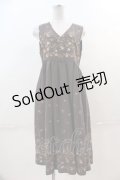 axes femme / 刺繍入りワンピース  ブラウン I-24-12-09-073-AX-OP-HD-ZI