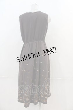 画像2: axes femme / 刺繍入りワンピース  ブラウン I-24-12-09-073-AX-OP-HD-ZI