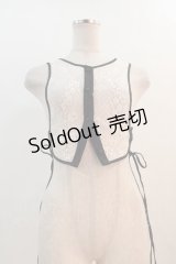 axes femme POETIQUE / サイドレースアップベスト  白Ｘ黒 I-24-12-09-087-AX-TO-HD-ZI