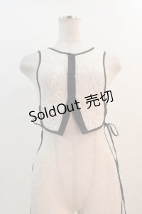 axes femme POETIQUE / サイドレースアップベスト  白Ｘ黒 I-24-12-09-087-AX-TO-HD-ZI