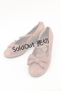 Jane Marple Dans Le Salon / リボンパンプス S ブラウン I-24-12-09-116-JM-SH-HD-ZT-K017