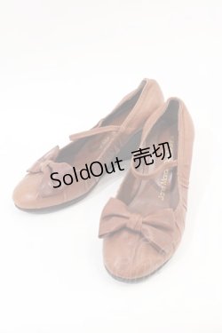 画像1: Jane Marple Dans Le Salon / リボンパンプス S ブラウン I-24-12-09-116-JM-SH-HD-ZT-K017