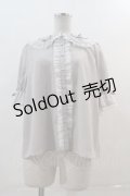 axes femme kawaii / プチリボン半袖ブラウス  グレー I-24-12-09-020-AX-BL-AS-OS