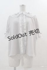 axes femme kawaii / プチリボン半袖ブラウス  グレー I-24-12-09-020-AX-BL-AS-OS