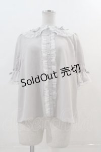 axes femme kawaii / プチリボン半袖ブラウス  グレー I-24-12-09-020-AX-BL-AS-OS