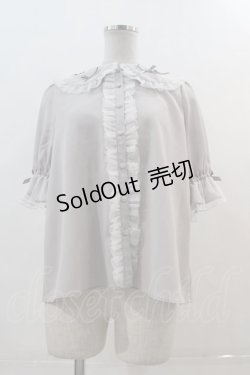 画像1: axes femme kawaii / プチリボン半袖ブラウス  グレー I-24-12-09-020-AX-BL-AS-OS