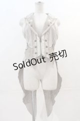 Ozz oneste / 薔薇刺繍レースロングベスト  アイボリー I-24-12-09-043-OO-TO-HD-ZS