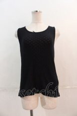 画像1: 【SALE】PINK HOUSE / 胸元リボンノースリーブトップス L 黒 I-24-12-13-071-LO-TO-HD-ZT396 (1)