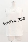 PINK HOUSE / レースリボンノースリーブトップス L 白 I-24-12-13-072-LO-TO-HD-ZI