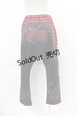 画像2: ALGONQUINS / ボーダー切り替えサルエルパンツ  赤X黒 I-24-12-13-110-AL-PA-HD-ZI