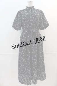 axes femme / スタンド襟小花柄ワンピース L 黒 I-24-12-18-077-AX-OP-SZ-ZI