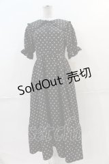 m petit by misako / 梨地水玉半袖ワンピース S 黒Ｘブラウン I-24-12-20-062-LO-OP-HD-ZI
