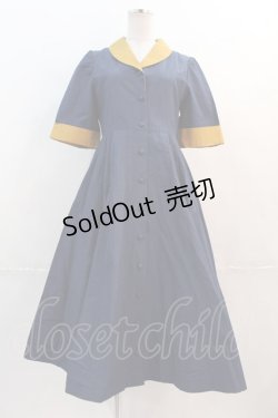 画像1: Perla nell' ostrica / 半袖シャツワンピース  ネイビーＸイエロー I-24-12-20-069-EL-OP-HD-ZT447