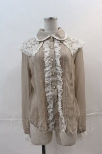 MR corset / レースシフォンブラウス  ブラウンＸ白 I-24-12-20-003-PU-BL-HD-ZT021
