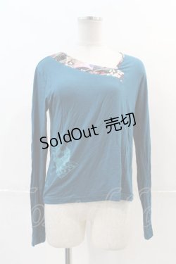 画像1: gouk / 桜和柄ラインカットソー  青 I-24-12-20-030-GO-TO-HD-ZI