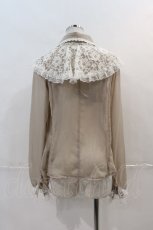 画像2: 【SALE】MR corset / レースシフォンブラウス  ブラウンＸ白 I-24-12-20-003-PU-BL-HD-ZT021 (2)