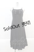 Rozen Kavalier / フロント刺繍キャミワンピース  黒 I-24-12-22-065-OO-OP-HD-ZI