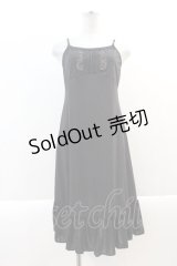 Rozen Kavalier / フロント刺繍キャミワンピース  黒 I-24-12-22-065-OO-OP-HD-ZI