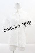 PEACE NOW / 後ろ襟刺繍半袖ブラウス  白 I-24-12-22-030-PU-BL-HD-ZI
