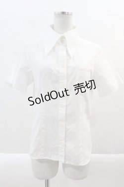 画像1: PEACE NOW / 後ろ襟刺繍半袖ブラウス  白 I-24-12-22-030-PU-BL-HD-ZI