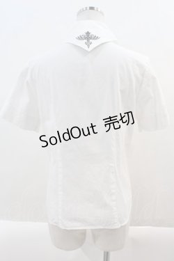画像2: PEACE NOW / 後ろ襟刺繍半袖ブラウス  白 I-24-12-22-030-PU-BL-HD-ZI