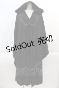 Ozz oneste / ローズクロス刺繍ボレロ重ね風デザインロングフードカーディガン  黒 I-24-12-22-037-OO-TO-HD-ZS