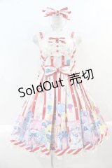 Angelic Pretty / Toy Doll BoxジャンパースカートSet  赤Ｘ白 I-24-12-27-064-AP-OP-HD-ZI