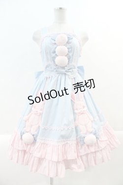 画像1: Angelic Pretty / なかよしバニージャンパースカート  サックスＸピンク I-24-12-27-065-AP-OP-HD-ZI