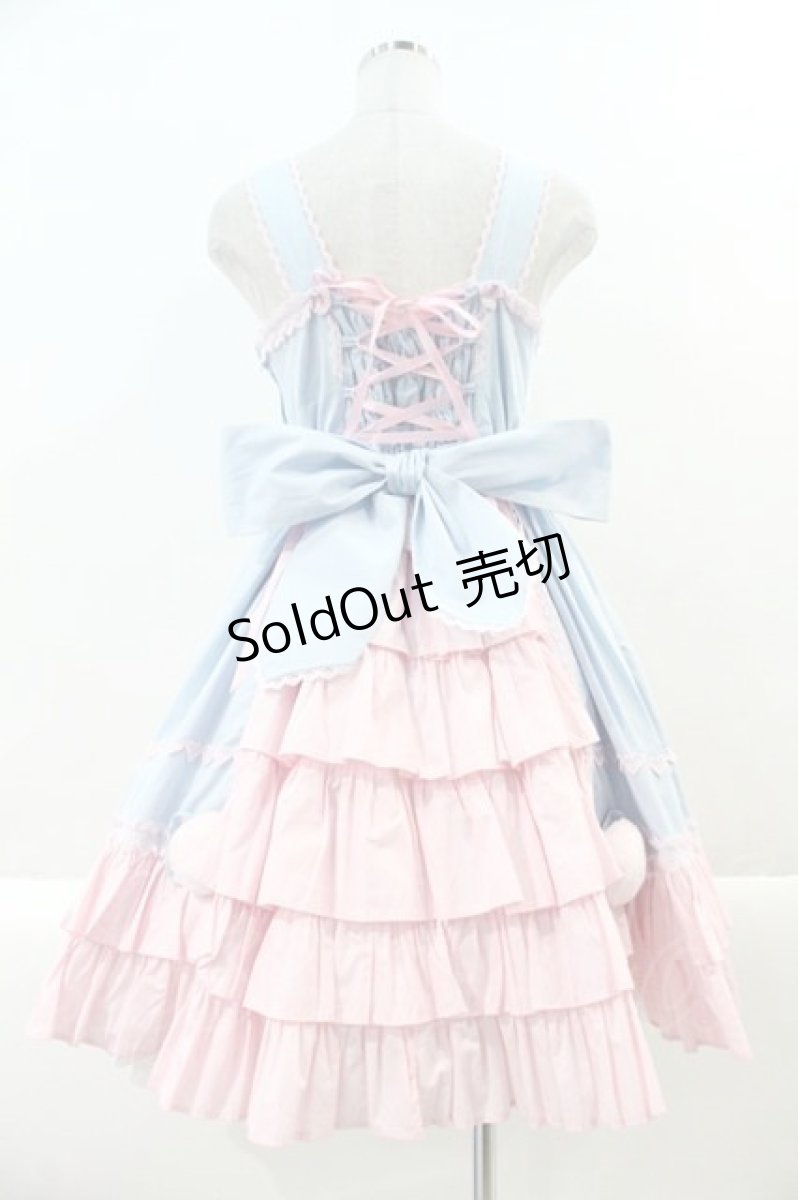 画像2: Angelic Pretty / なかよしバニージャンパースカート  サックスＸピンク I-24-12-27-065-AP-OP-HD-ZI (2)