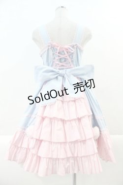画像2: Angelic Pretty / なかよしバニージャンパースカート  サックスＸピンク I-24-12-27-065-AP-OP-HD-ZI