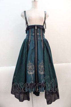 画像1: Ozz oneste / 魔法陣刺繍ベルトデザインジャンパースカート  グリーン I-24-12-27-086-OO-OP-HD-ZS