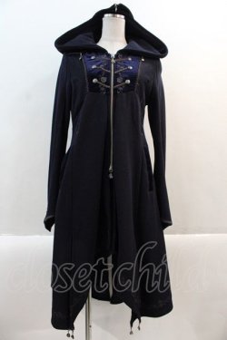 画像1: Ozz oneste / 薔薇刺繍ナポレオンデザインフードワンピース  黒 I-24-12-27-087-OO-OP-HD-ZT056