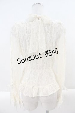 画像2: BABY,THE STARS SHINE BRIGHT / Be My Valentine お花レースアップブラウス  生成り I-24-12-27-025-BA-BL-HD-OS