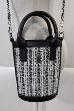 画像2: 【SALE】evelyn / ツイードショルダーバッグ  黒Ｘ白 I-25-01-05-088-LO-BG-HD-ZTK010 (2)