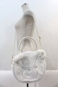 axes femme kawaii / ふわふわクマバッグ  白 I-25-01-05-092-AX-BG-HD-ZT-K010