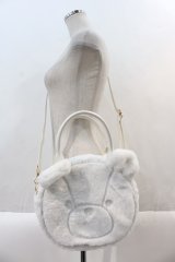axes femme kawaii / ふわふわクマバッグ  白 I-25-01-05-092-AX-BG-HD-ZT-K010