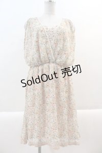 axes femme / ぼかし花柄カシュクールチュニ M オレンジ I-25-01-10-054-AX-OP-SZ-ZT365