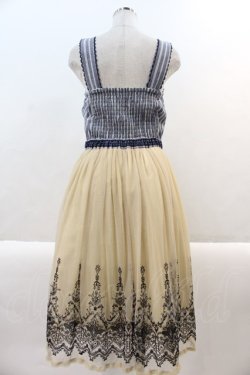 画像2: axes femme / 裾刺繍チュールワンピース M ブルー×ベージュ I-25-01-10-066-AX-OP-HD-ZT375