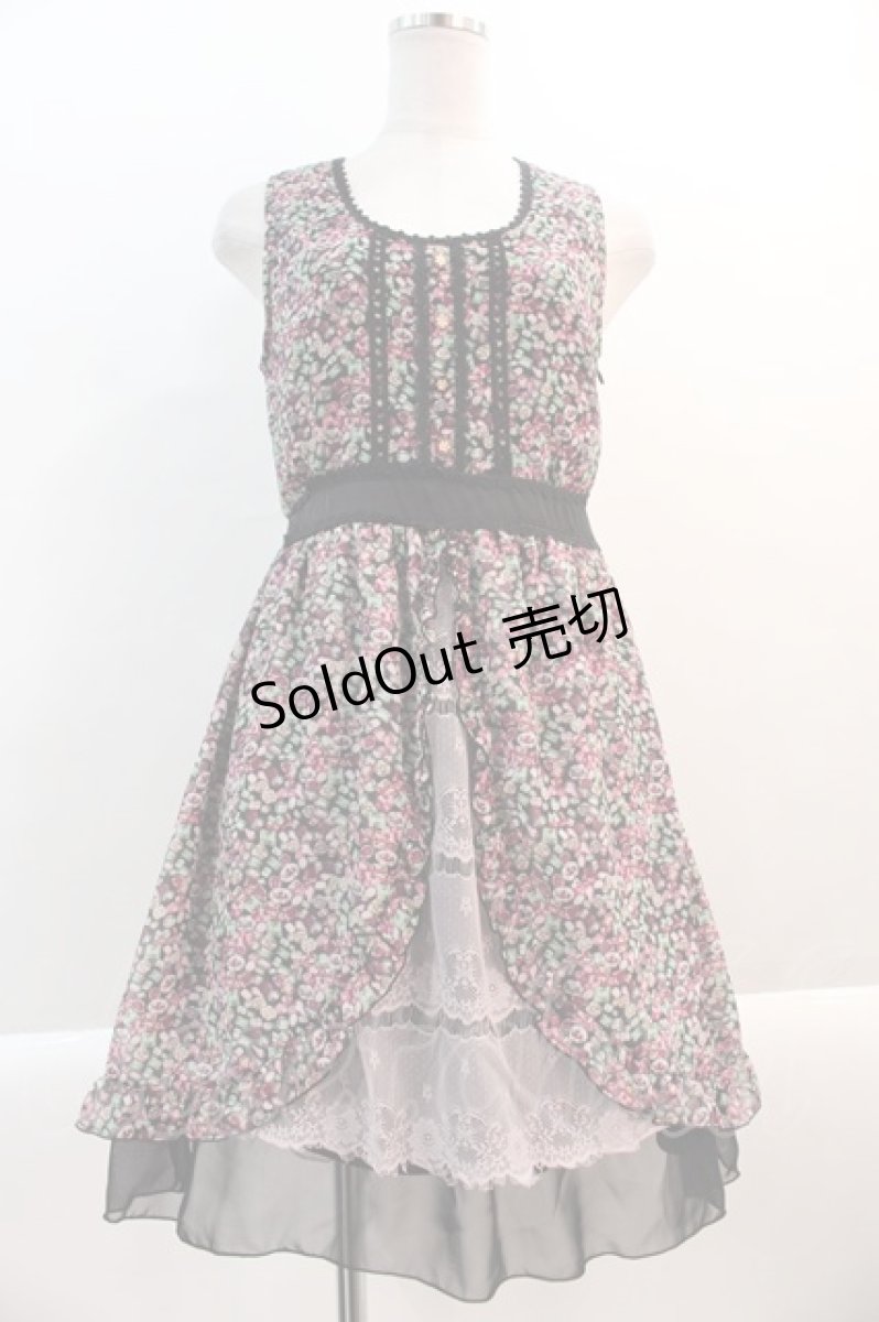 画像1: 【SALE】axes femme NOSTALGIE / 宝石柄ミニワンピース M ブラック I-25-01-10-074-AX-OP-HD-ZT022 (1)