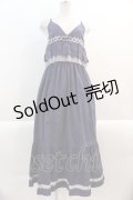 【SALE】axes femme / キャミフリルマキシワンピース M 紺 I-25-01-10-078-AX-OP-SZ-ZT383