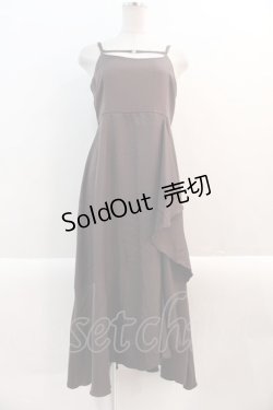 画像1: axes femme / ビット付フリルキャミワンピース M 茶 I-25-01-10-079-AX-OP-SZ-ZT042