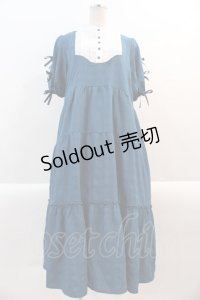 axes femme / トロワリュバンティアードワンピース F ブルーグリーン I-25-01-10-088-AX-OP-SZ-ZT379