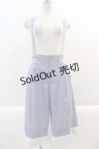 axes femme POETIQUE / サス付きハーフワイドパンツ M サックス I-25-01-10-124-AX-PA-SZ-ZT042