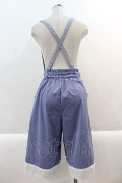 画像2: axes femme POETIQUE / サス付きハーフワイドパンツ M サックス I-25-01-10-124-AX-PA-SZ-ZT042