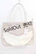 axes femme / ブーケ刺繍配色デザイントート  ベージュ I-25-01-13-051-AX-BG-HD-ZT-K010