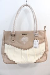 axes femme / ブーケ刺繍配色デザイントート  ベージュ I-25-01-13-051-AX-BG-HD-ZT-K010